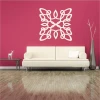 Fantasy painting template 2238 - Living room setup. Bold wall color, light sofa, wooden floor.