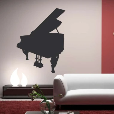 Piano painting template 2263 - Living room setup with light-colored walls and modern furniture.