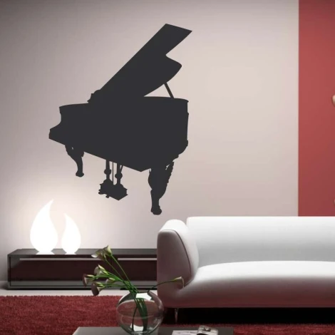 Piano painting template 2263 - Living room setup with light-colored walls and modern furniture.