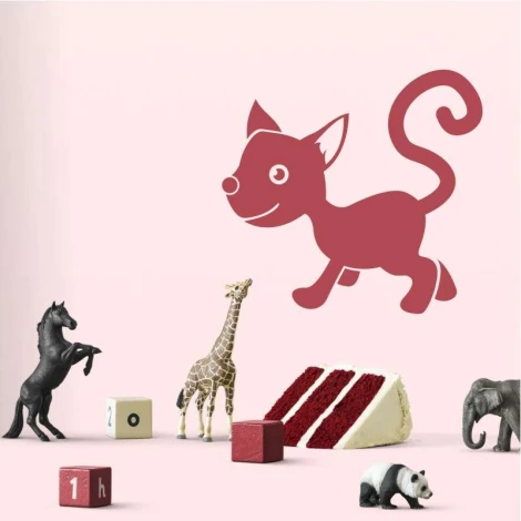 Children\'s painting template dog 2268 - Graphic design featuring a dog shape with big ears, a round nose, and a smiling face.