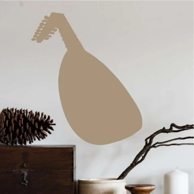 Musical instrument painting template 2249 - Graphic design. Guitar shape with a long body and strings.