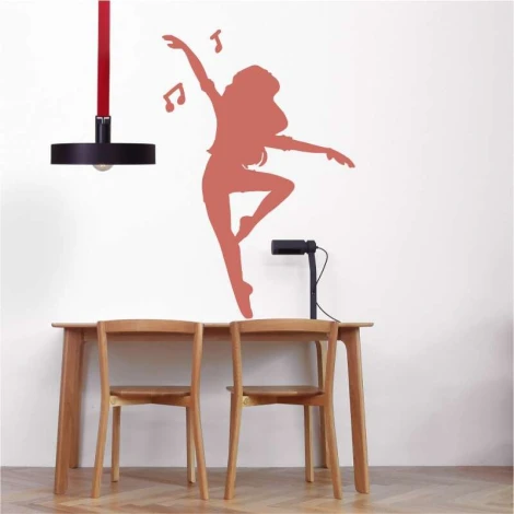 Dancing figure painting template 2257 - Dining room setup with light walls and minimalist furniture.