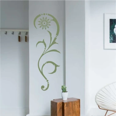 Painting template 2231 - Hallway decor. Light walls with plant elements.
