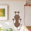 Wild Cat Wall Template 2368 - Graphic design featuring a cat shape with raised paws, round head, and long tail.