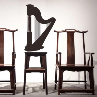 Harp wall template 2252 - Living room arrangement with classic furniture and light walls.