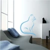 Cat wall template 2344 - Living room decor with light-colored walls and modern furniture in muted tones.
