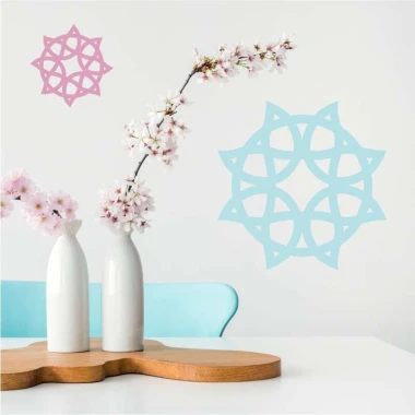 Abstract wall decor template 2242 - Living room arrangement with light walls and minimalist furniture.