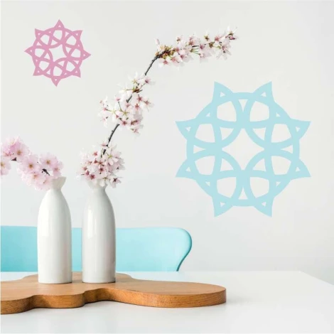 Abstract wall decor template 2242 - Living room arrangement with light walls and minimalist furniture.