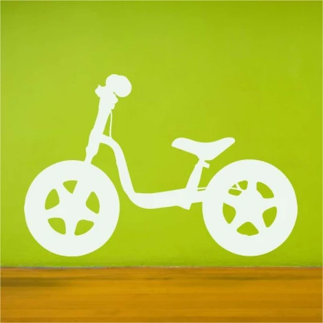 Children\'s bike wall stencil 2316 - Graphic design featuring a bike shape with large wheels and a simple frame.