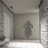 Motorcycle stencil for painting 2308 - Entryway design. Gray-beige walls, light-colored floor.