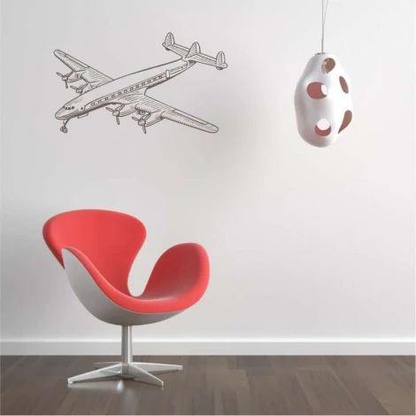 Passenger airplane wall template 2307 - Modern interior design with light-colored walls and minimalist furniture.