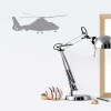 Helicopter painting template 2301 - Office setup with light walls and minimalist decor.
