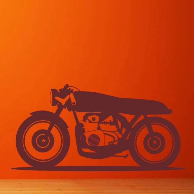 Motorcycle painting template 2328 - Graphic design featuring a side profile with clear wheels and engine.