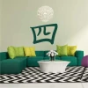 Japanese painting template symbol four 2153 - Living room setup with light walls and green-toned furniture.