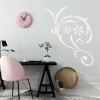 Painting template ornament 2214 - Office setup with light walls, minimalist furniture, and accessories.