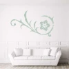 Painting template ornament 2219 - Living room arrangement. Light walls with white panels.