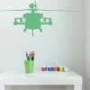 Helicopter silhouette painting template 2300 - Ideal for a children\'s room with light-colored walls and simple furniture.