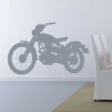 Motorcycle wall template 2325 - Graphic design featuring a side profile with clear lines, frame shape, and wheels.