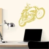 Vintage motorcycle wall template 2333 - Graphic design featuring a rider in motion with clear lines and dynamic style.