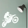 Motorcycle wall template 2319 - Graphic design featuring a biker in motion against a backdrop.