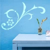 Wall stencil 2217 - Graphic design featuring wavy lines, circles, and a floral motif.