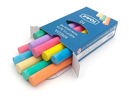 School Chalk Not Dusting 10 Pcs. Multicolour