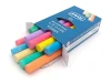 Dust-free school chalk set of 10 pieces in assorted pastel colors with rectangular shapes.
