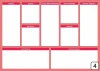 Lean canvas dry-erase board 099 - Graphic design. Simple structure with rectangles and pink headers.