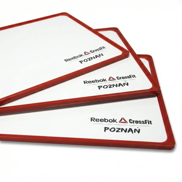 Single-sided whiteboard with custom print in A2, A3, A4, A5, A6 sizes - Graphic design. White background.