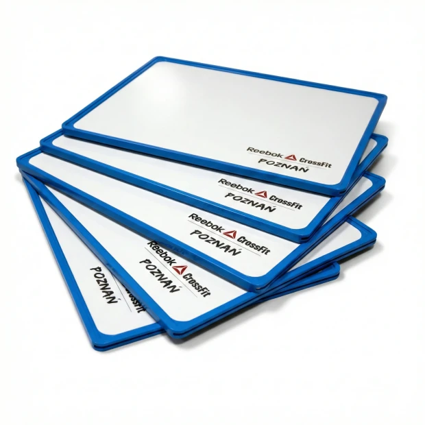 White dry-erase board with custom print, framed on a telescopic stand, available in A3, A4, A5 sizes - Graphic design.