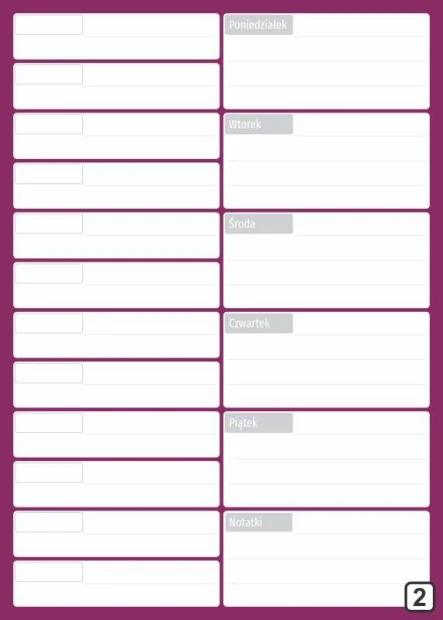 Dry-erase meeting planner with weekly calendar 265 - Graphic design. Simple grid with space for days of the week.