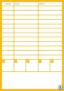 Dry-erase meeting planner for clients 266 - Graphic design. Yellow background with rectangular text fields.
