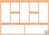 Lean Canvas magnetic whiteboard 099 - Graphic design with rectangular fields and headers on an orange background.