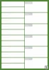 Magnetic dry-erase meeting planner board with weekly calendar, green background with white design.