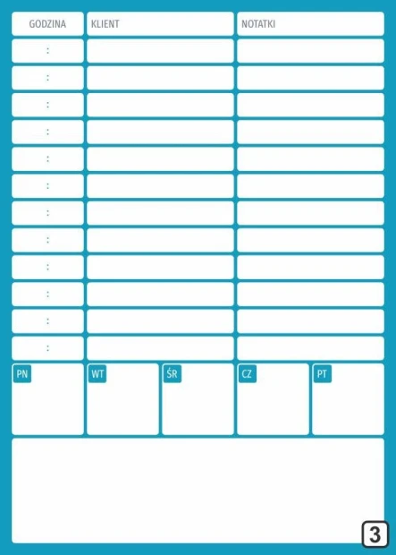 Magnetic meeting planner whiteboard 266 - Graphic design. Simple grid with fields for notes.