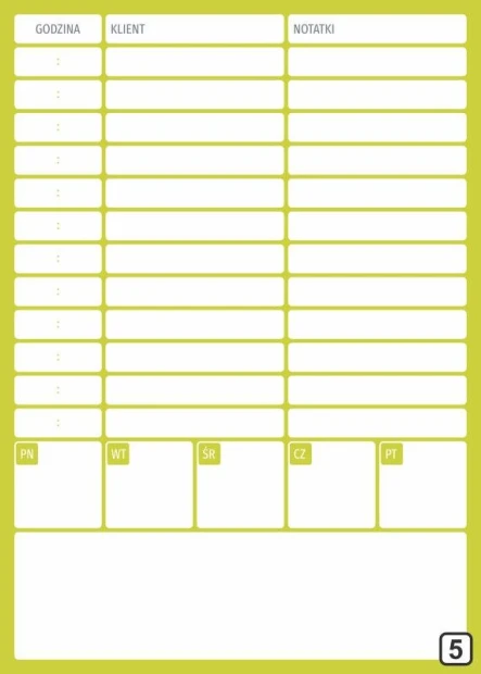 Magnetic meeting planner whiteboard 266 - Graphic design. Green background with rectangular sections.