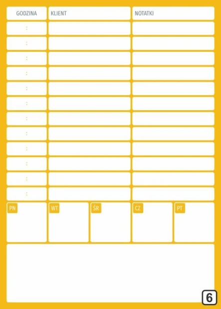 Magnetic meeting planner whiteboard 266 - Graphic design with yellow background, rectangles, and lines.