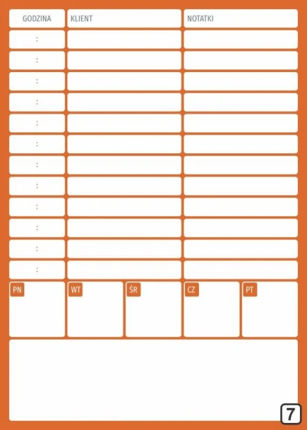 Magnetic meeting planner whiteboard 266 - Graphic design. Simple grid with rectangles for notes.
