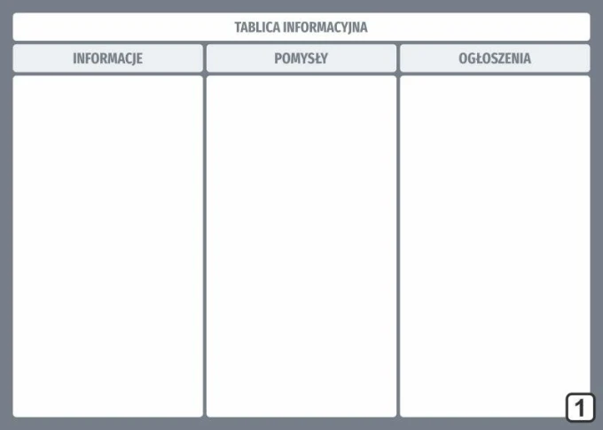 Magnetic dry-erase information board 268 - Graphic design. Simple structure with three columns for information.