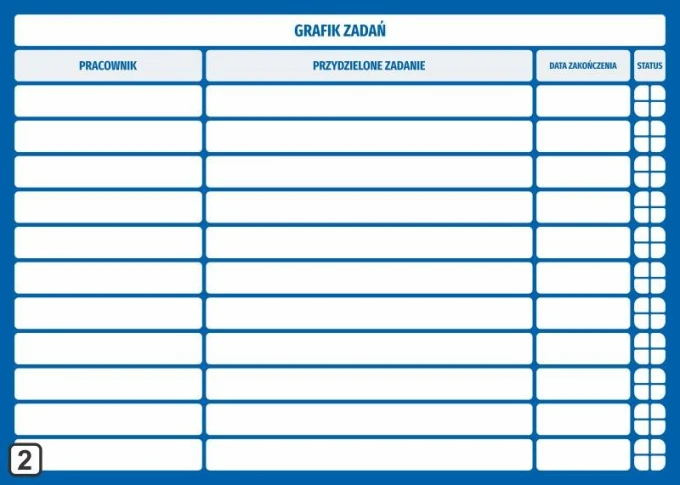 Magnetic task board, lean dry-erase board 107 - Graphic design. Rectangular board with a blue frame.