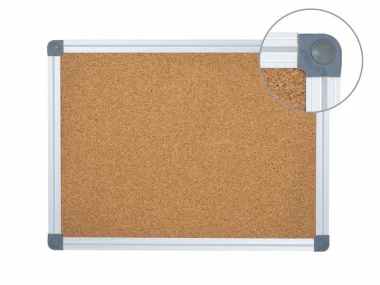 Classic cork board - 90x60 cm - Graphic design. Simple rectangular cork board in a metal frame.