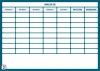 Dry-erase magnetic board for 5 Whys Lean analysis, featuring a simple grid with 5 columns and 6 rows.