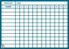 Magnetic dry-erase board with Gantt chart, annual layout divided by months, simple grid design.