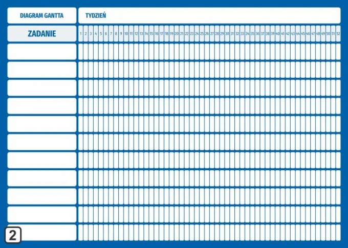 Magnetic whiteboard with Gantt chart, annual diagram divided by weeks, 112 - Graphic design. Simple grid.