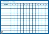 Annual Gantt chart dry-erase board divided by month, featuring a simple layout with rectangles.