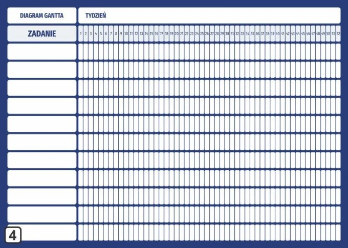 Annual Gantt chart whiteboard divided by weeks, 112 - Graphic design. Simple layout with grid.