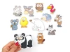 Forest animal magnets - Graphic design featuring cute animal shapes in various poses.