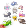 Insect magnets - Graphic design featuring smiling shapes like a butterfly, ladybug, and bee.