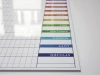 Magnetic dry-erase board lean 040 annual planner - Graphic design. Simple grid with colorful fields and labels.