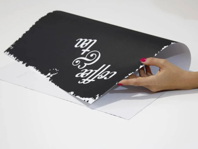 Chalkboard with coffee and tea print 020 - Black background with white elegant text.